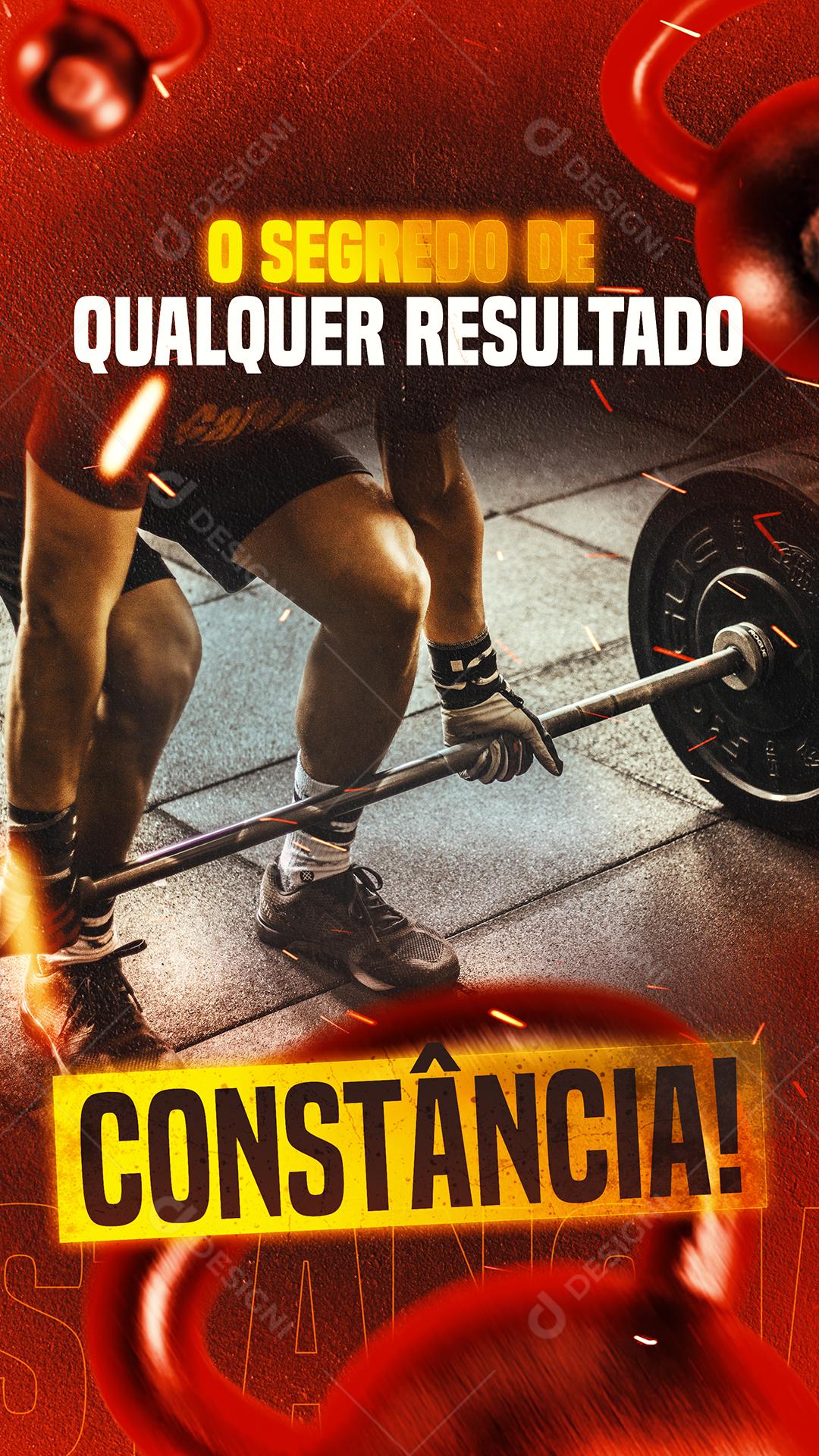 Story O Segredo de qualquer resultado Constância Academia Social Media PSD Editável
