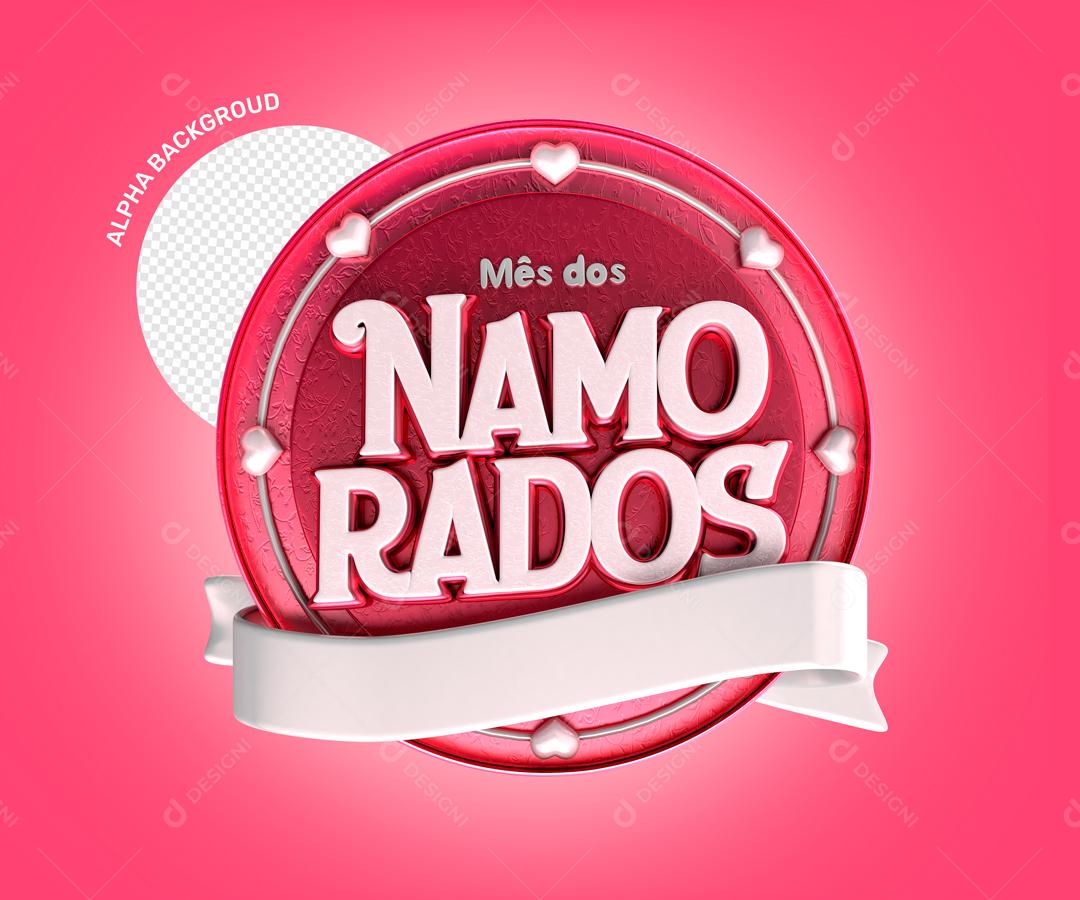 Selo 3D Para Composição Mês Dos Namorados PSD Editável