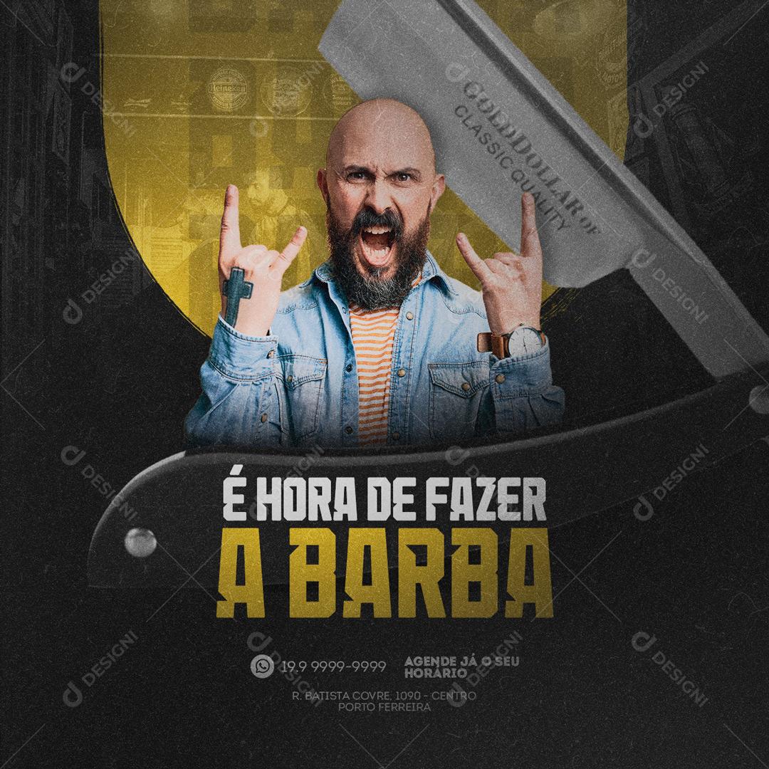 Social Media É Hora de fazer a Barba Barbearia PSD Editável