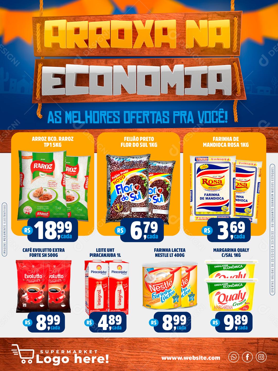Encarte Arroxa Na Economia As Melhores Ofertas Social Media PSD Editável