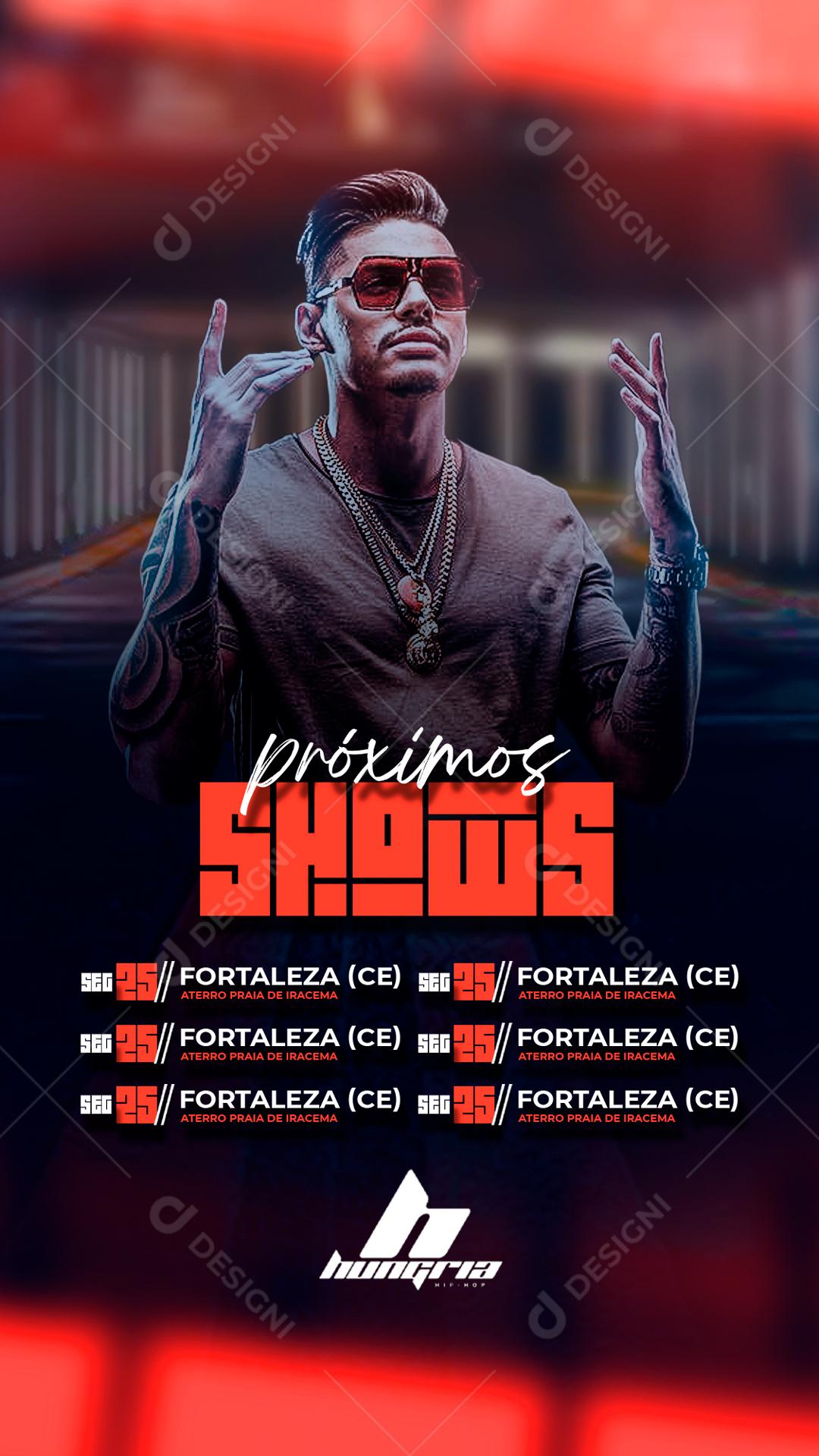 Flyer Próximos Shows Agenda Semanal Social Media PSD Editável