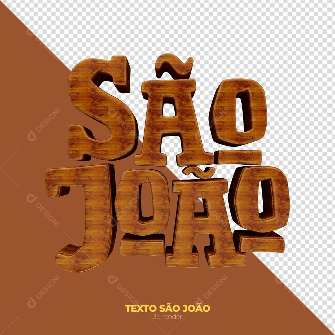 Texto 3D Para Composição São João Festa Junina PNG Transparente