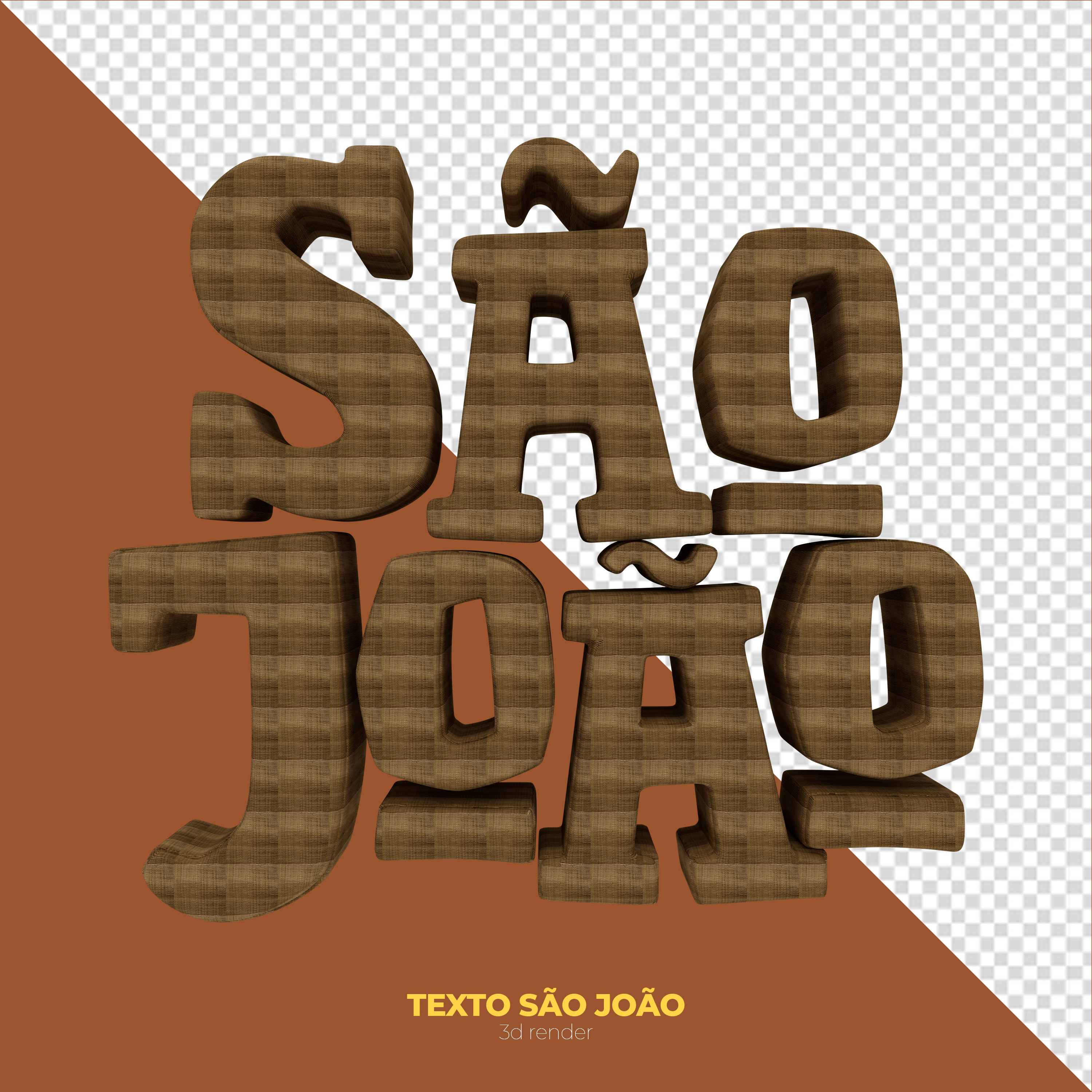 Texto 3D Para Composição São João Festa Junina PNG Transparente