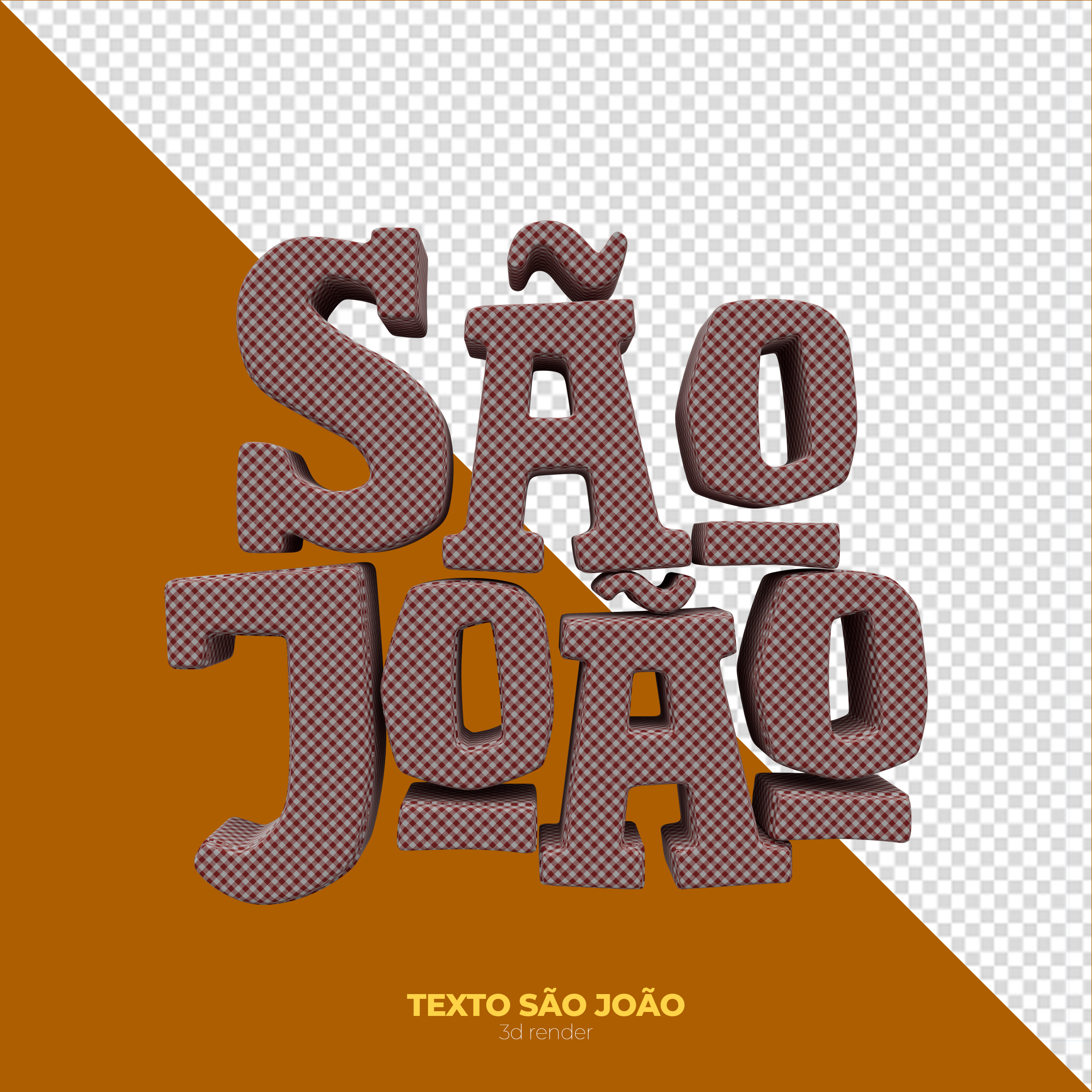 Texto 3D Para Composição São João Festa Junina PNG Transparente