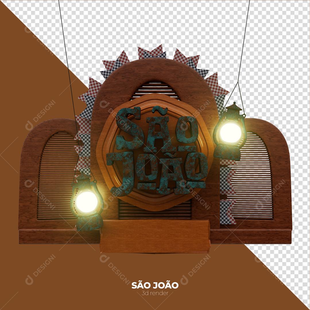 Selo 3D Para Composição São João PSD Editável