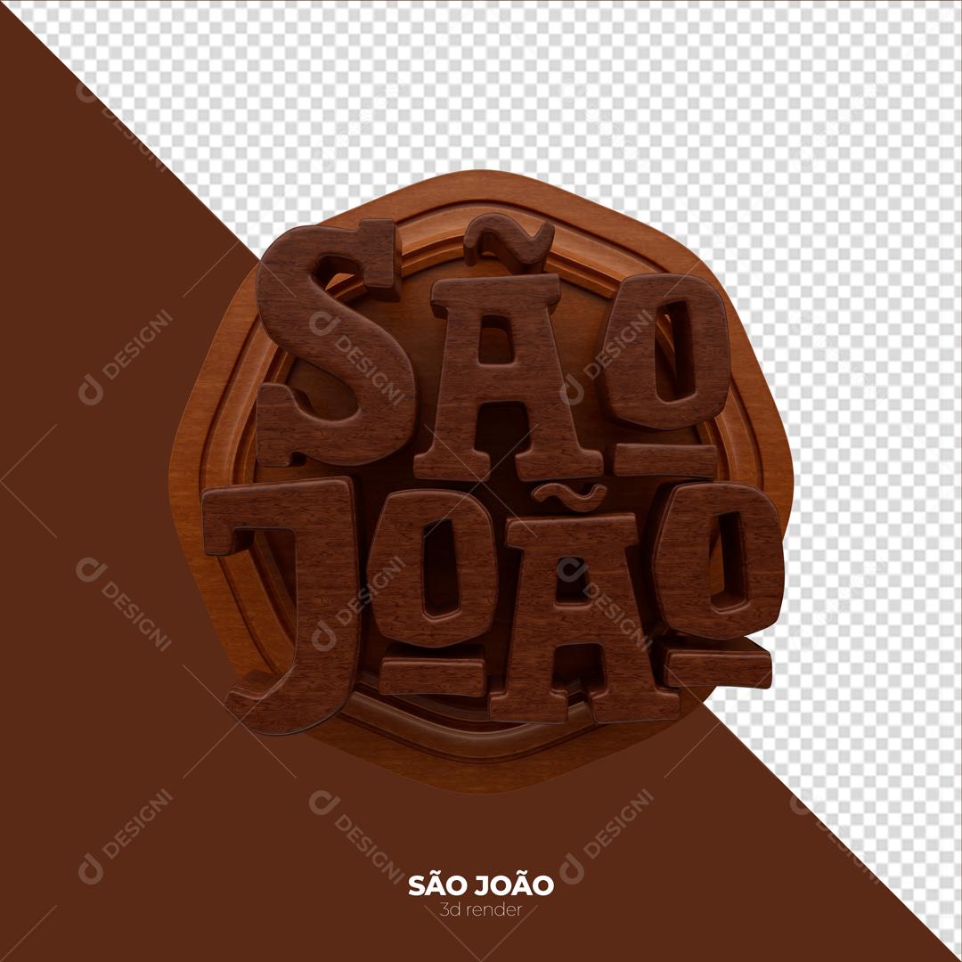 Selo 3D Para Composição São João PNG Transparente