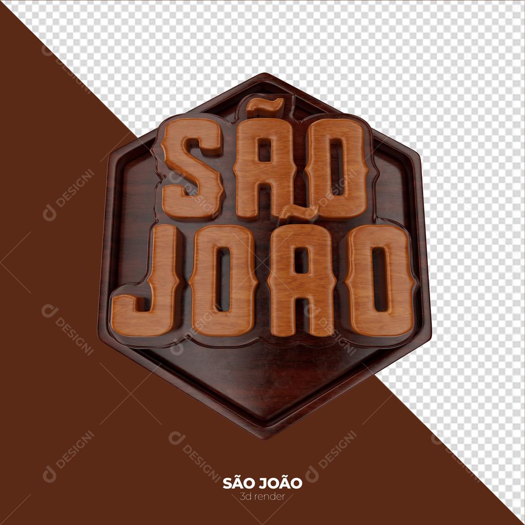 Selo 3D Para Composição São João PNG Transparente