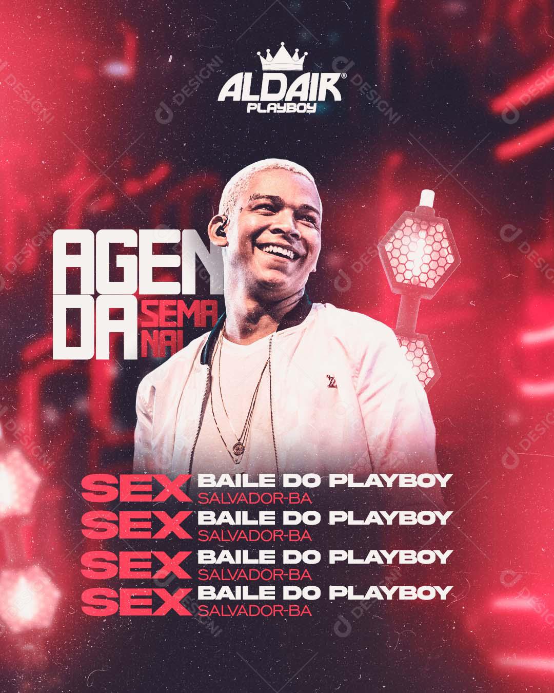 Flyer Agenda Semanal Aldair Social Media PSD Editável