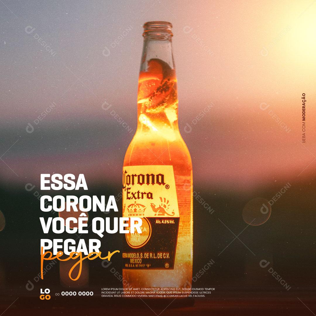 Social Media Bebidas Cerveja Corona Extra  PSD Editável