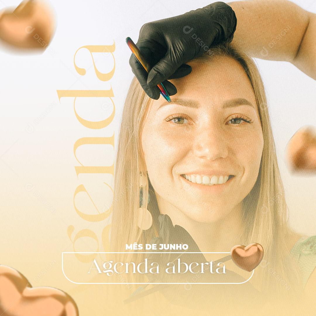 Post Clínica Estética Sobracelha Agenda Aberta Social Media PSD Editáve