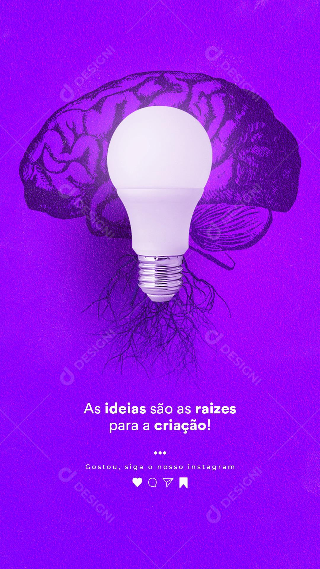 Frase Motivacional As Ideias São As Raízes Para A Criação Social Media PSD Editável