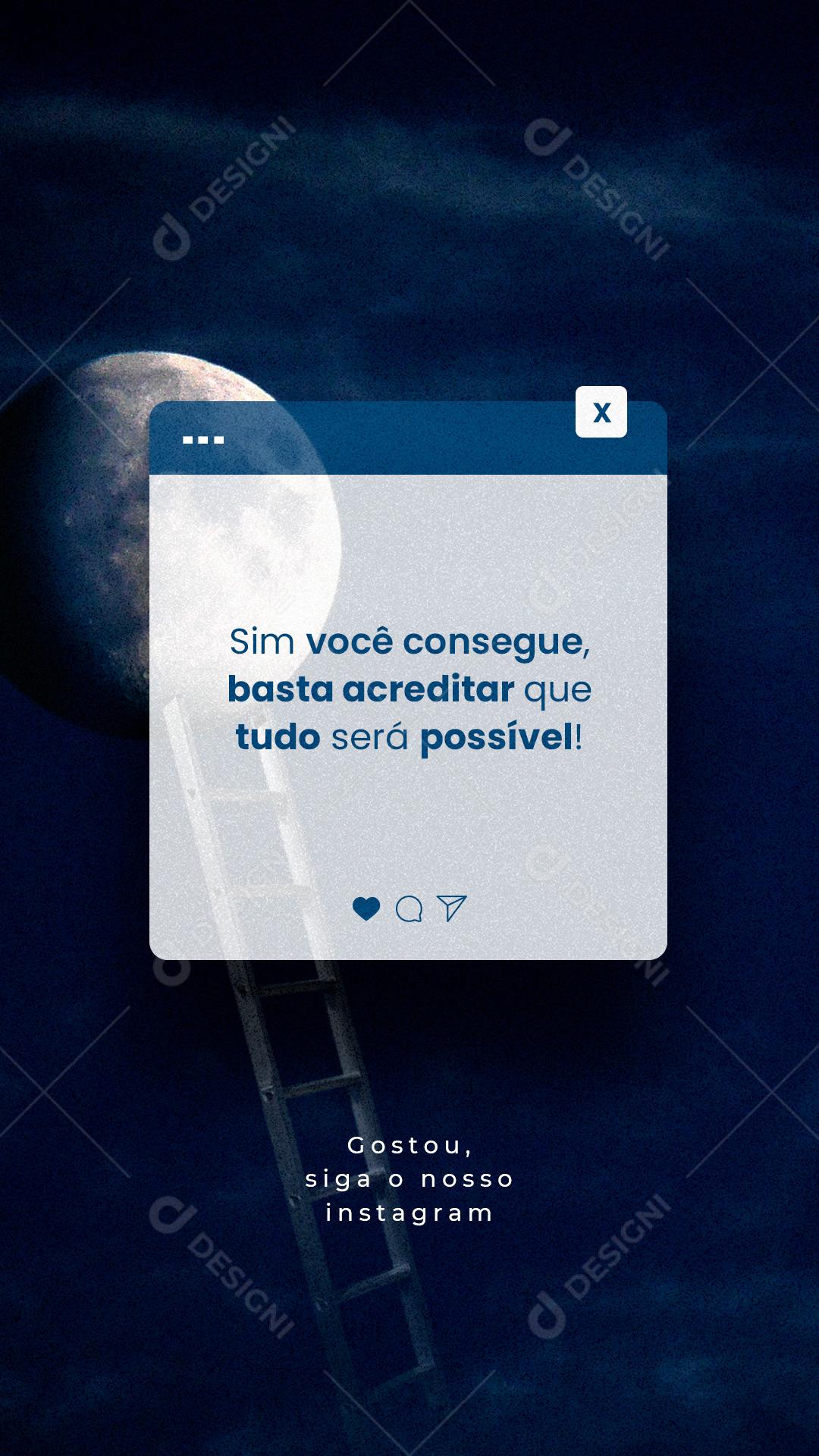 Frase Motivacional Sim Você Consegue Basta Acreditar Social Media PSD Editável