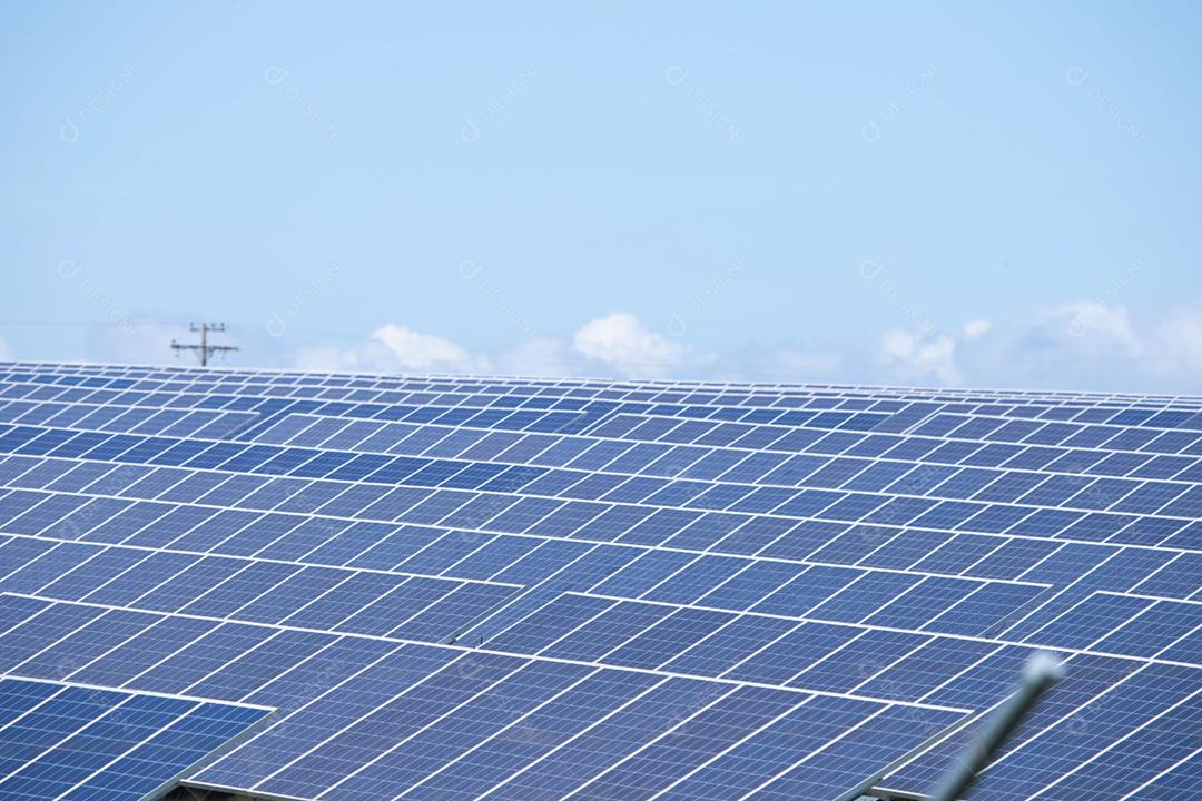 green energy from sunlight solar farm show a lot of solar cell