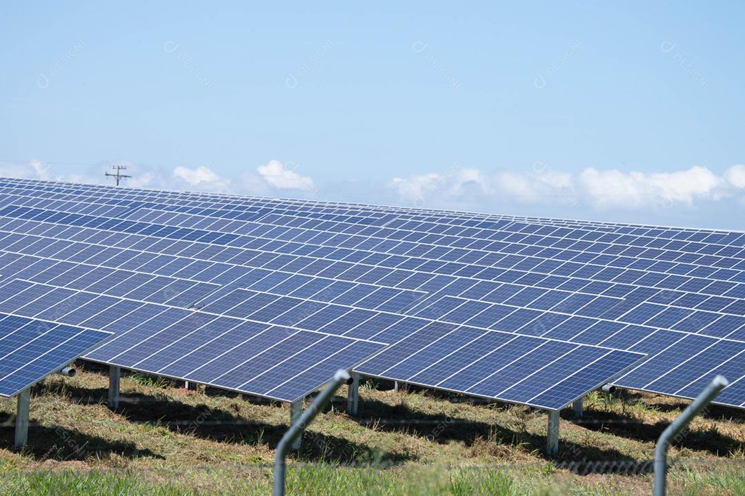 green energy from sunlight solar farm show a lot of solar cell