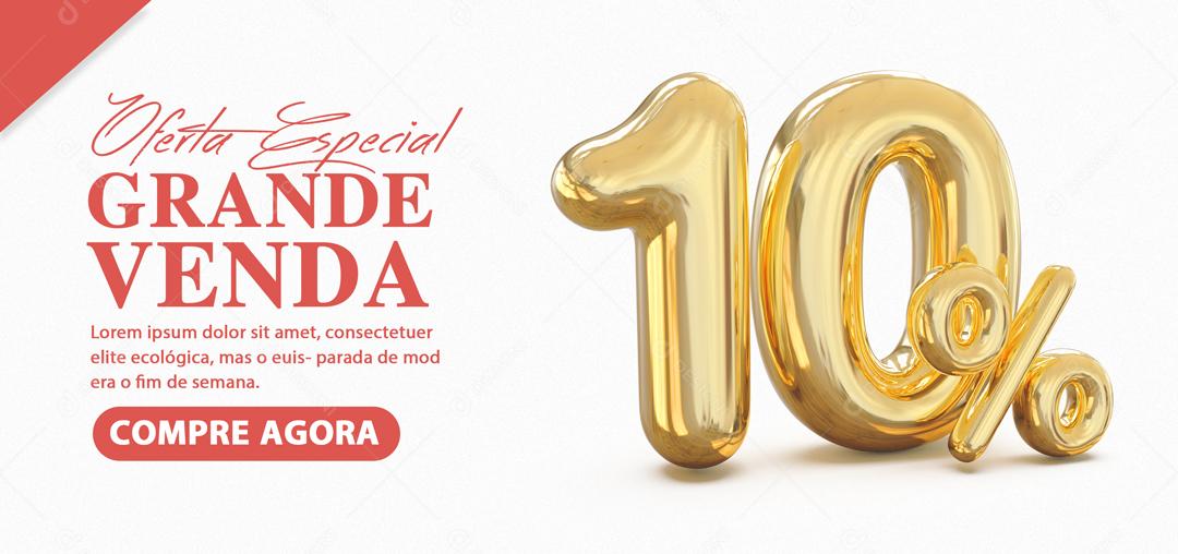 Social Media Banner Oferta Especial Grande Venda 10% PSD Editável