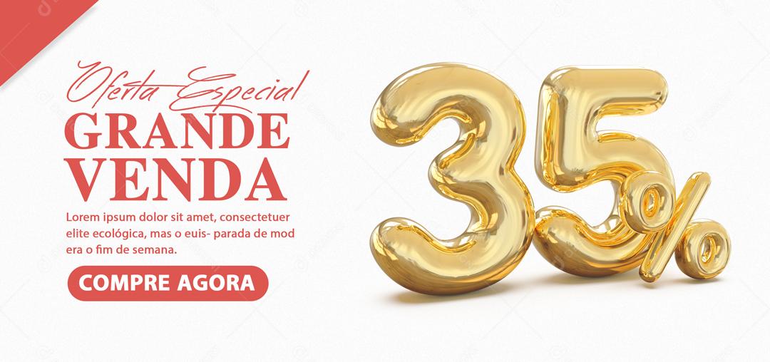 Social Media Banner Oferta Especial Grande Venda 35% PSD Editável