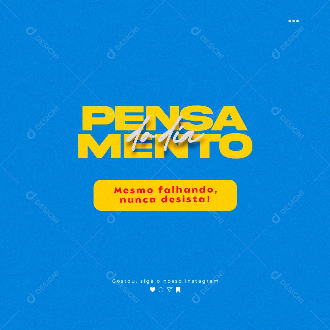 Social Media Mesmo falhando nunca desista Frase Motivacional PSD Editável