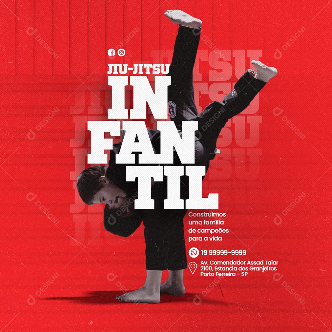 Social Media Jiu Jitsu Infantil Artes Marciais PSD Editável