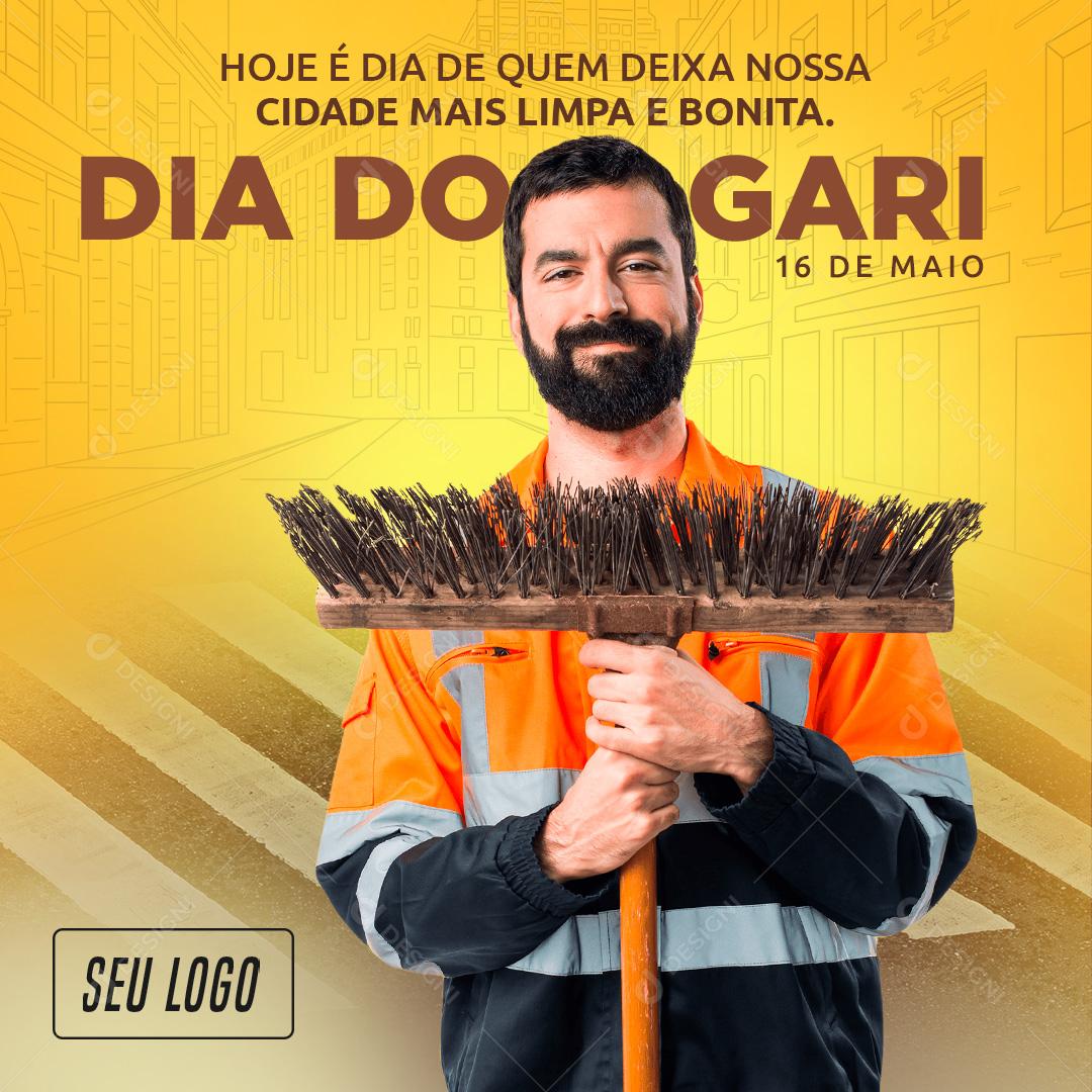 Social Media Dia do Gari 16 de Maio PSD Editável