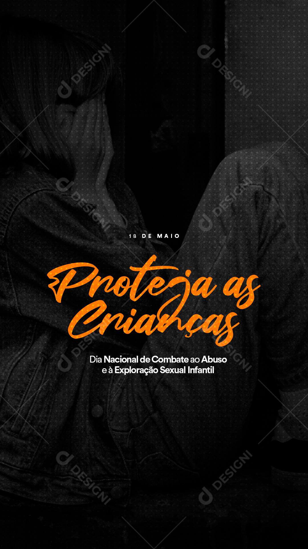 Story Proteja as Crianças Dia de Combate ao Abuso Sexual Infantil Social Media PSD Editável
