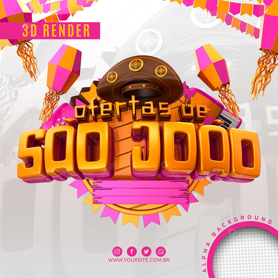 Selo 3D Ofertas de São João Rosa para Composição PSD