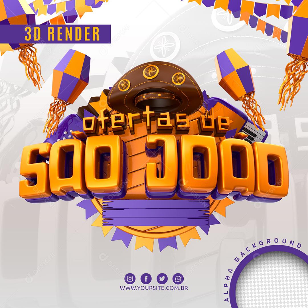 Ofertas de São João Selo 3D PSD
