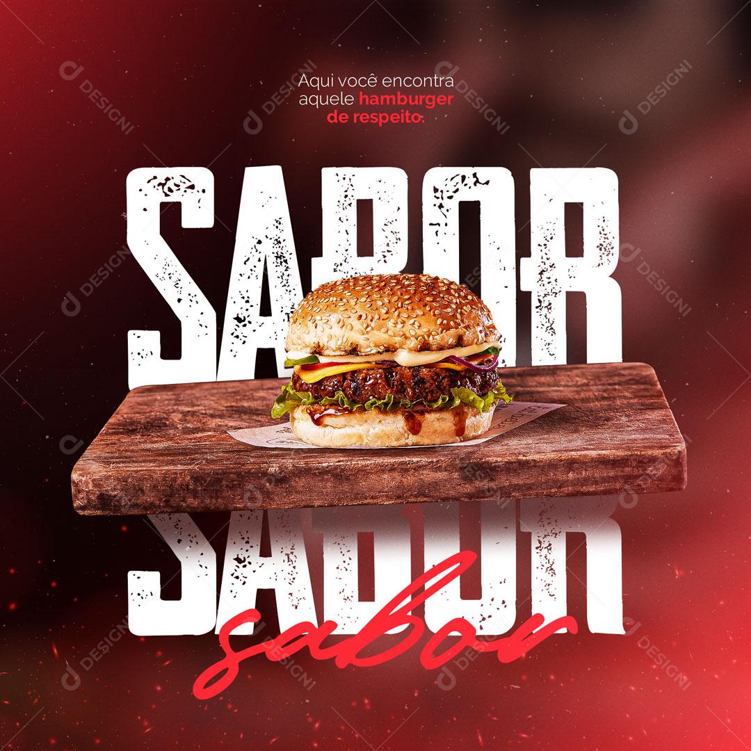 Post Hamburgueria Here You Find That Hamburger of Respect Social Media Editable PSD