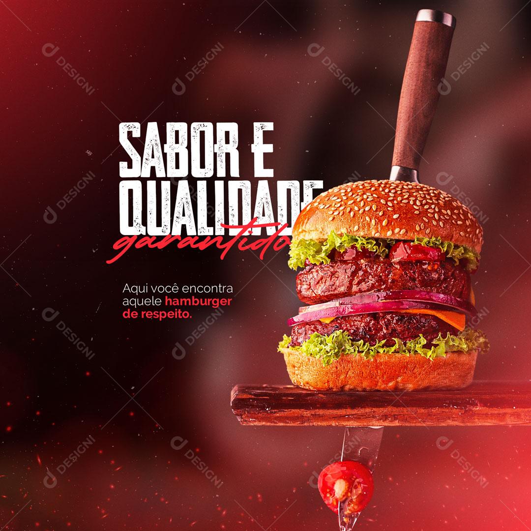 Social Media Hambúrgueria Burguer Sabor e Qualidade PSD Editável