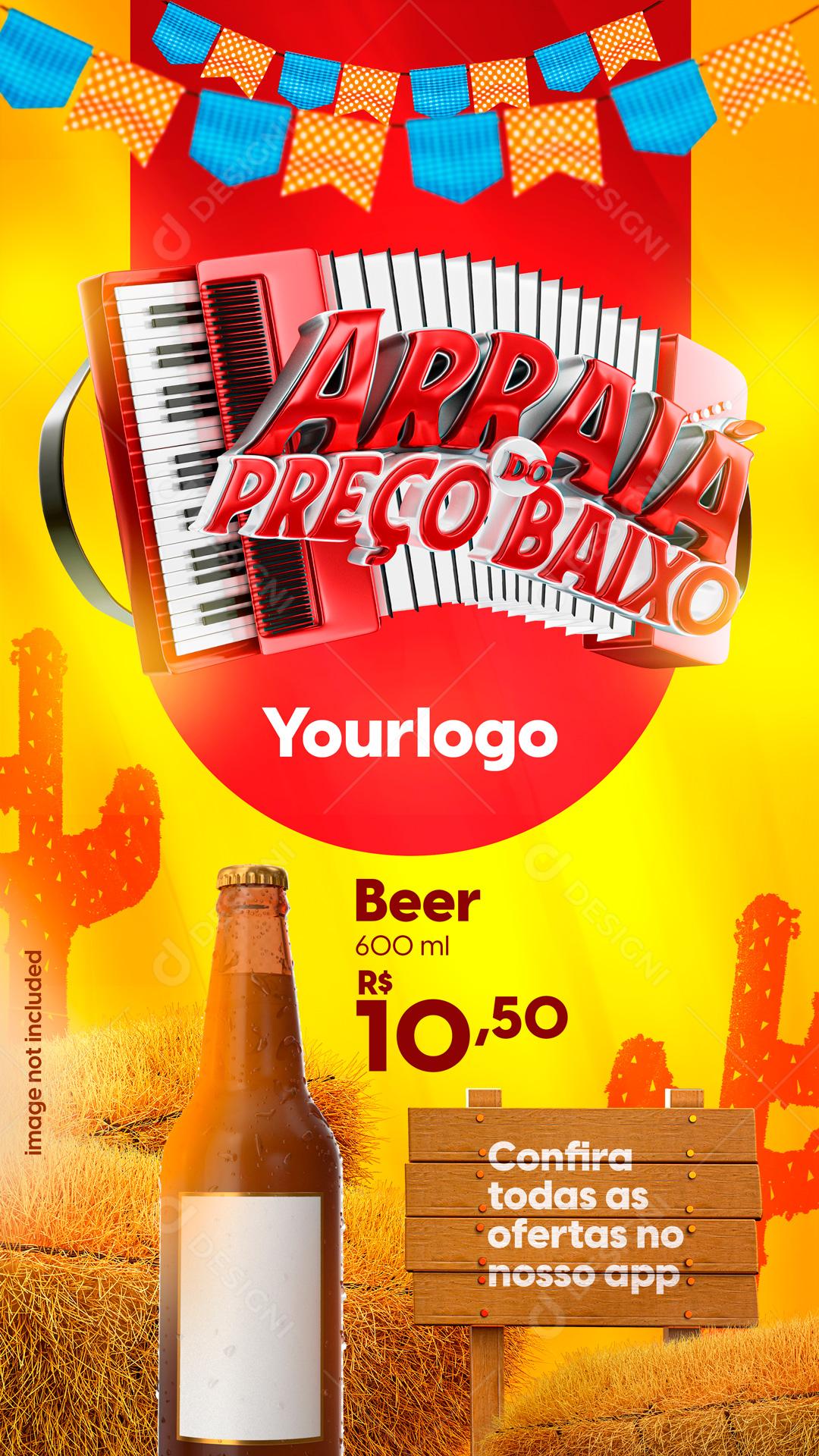 Arraiá Preço Baixo Promoção Ofertas Social Media PSD Editável