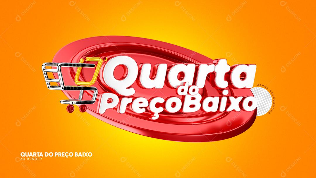 Selo 3D Para Composição Quarta DO Preço Baixo Social Media PSD Editável