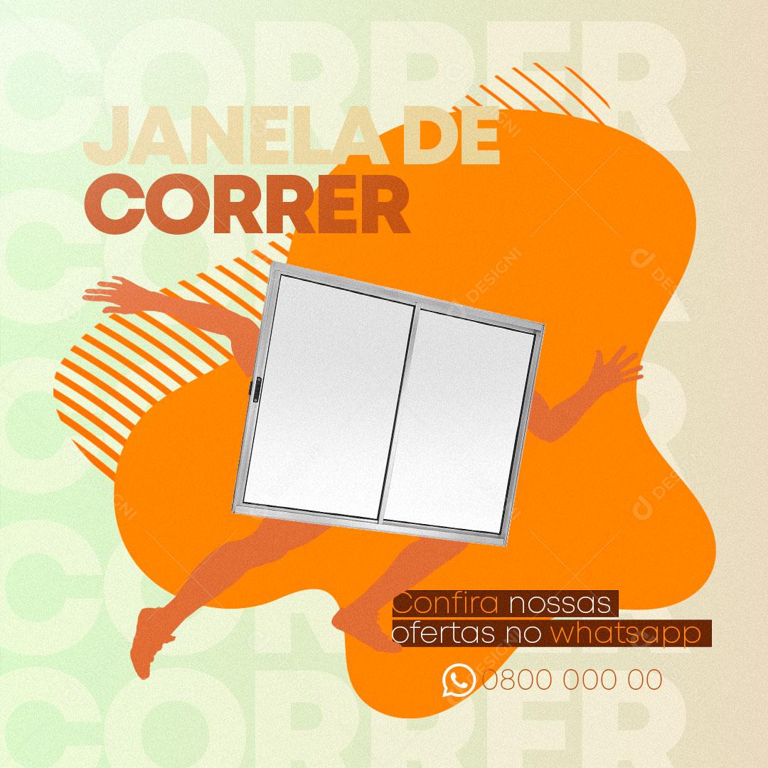 Post Materiais De Construção Janela de Correr Social Media PSD Editável
