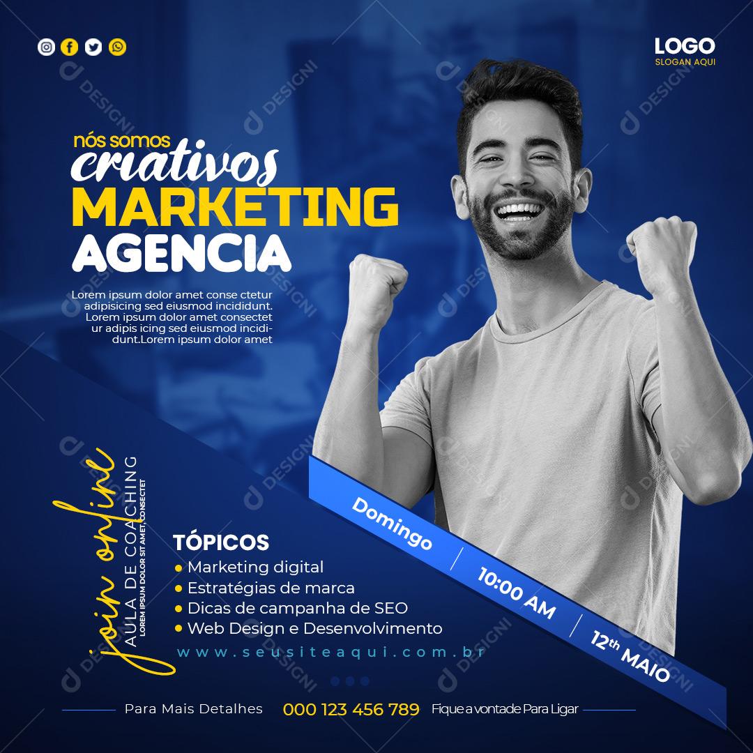 Social Media Marketing Estratégias de Marca PSD Editável