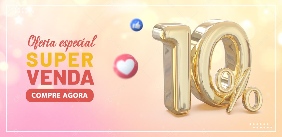 Social Media Banner Oferta Especial Super Venda 10% PSD Editável