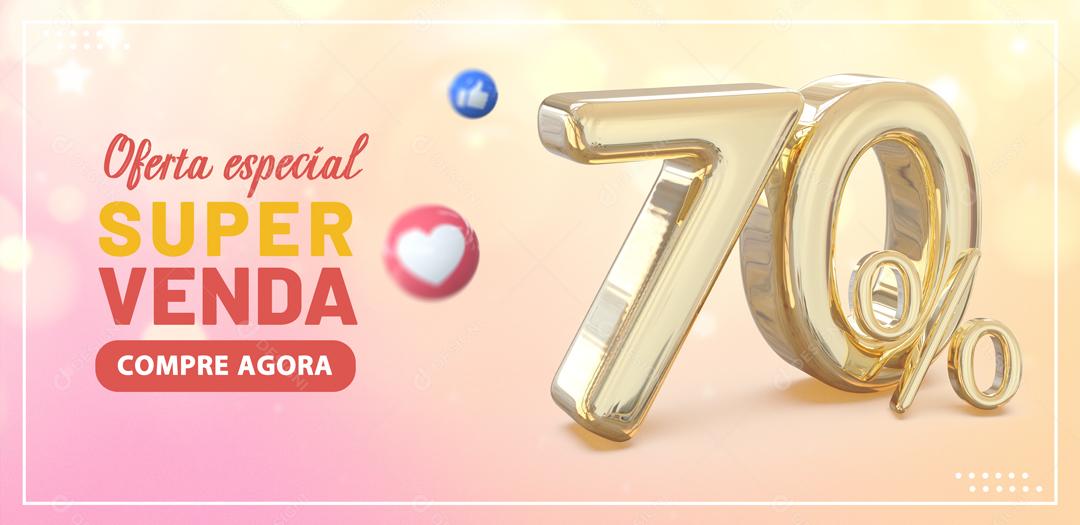 Social Media Banner Oferta Especial Super Venda 70% PSD Editável