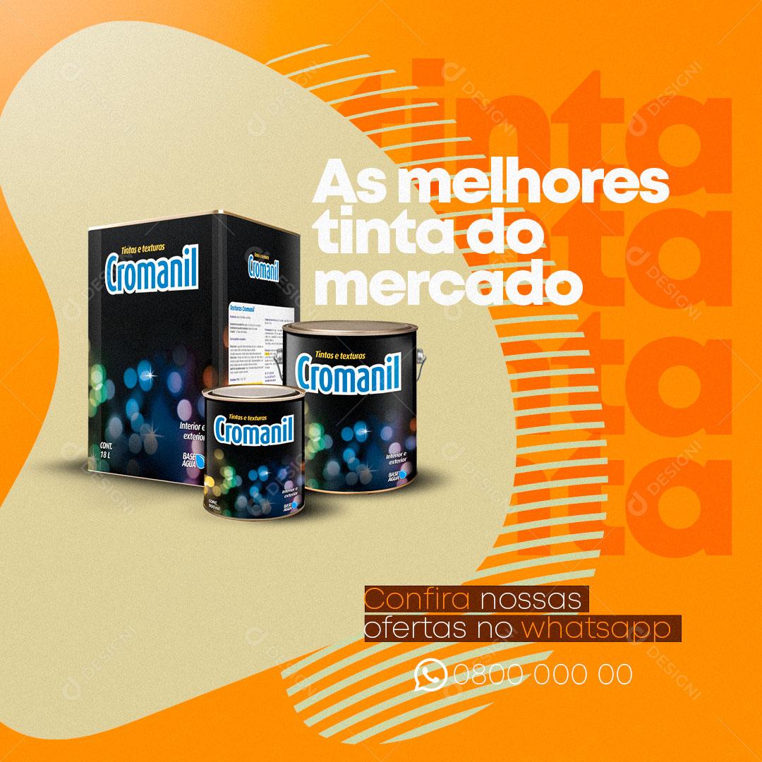 Post Materiais De Construção As Melhores Tintas do Mercado Social Media PSD Editável