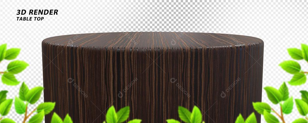Elemento 3D Podium Tronco de Madeira PSD