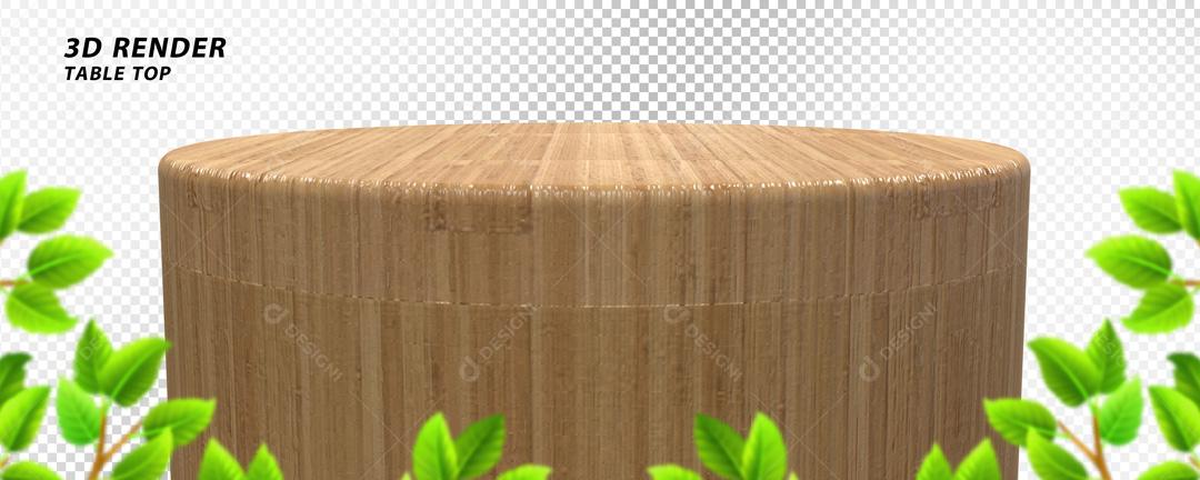 Elemento 3D Podium Tronco de Madeira PSD