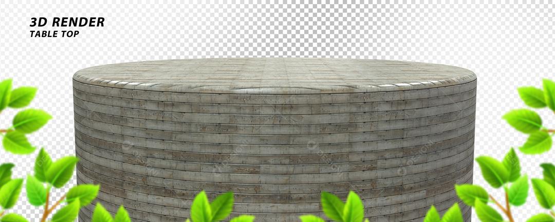 Elemento 3D Podium Tronco de Madeira PSD