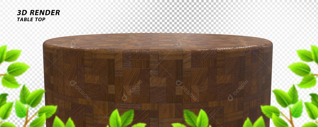 Elemento 3D Podium Tronco de Madeira PSD