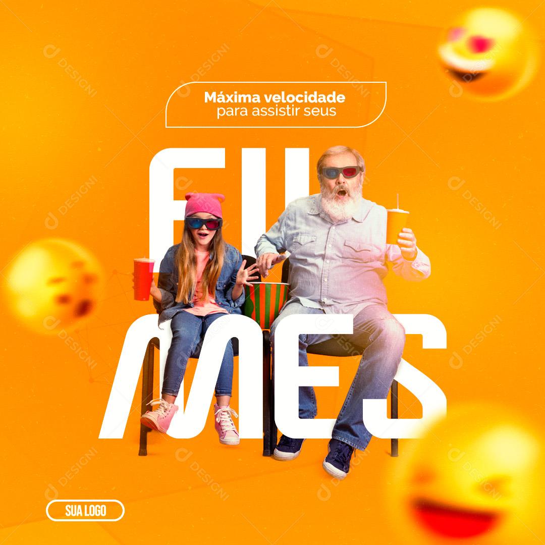 Provedor de Internet Máxima Velocidade Para Assistir Seus Filmes Social Media PSD Editável