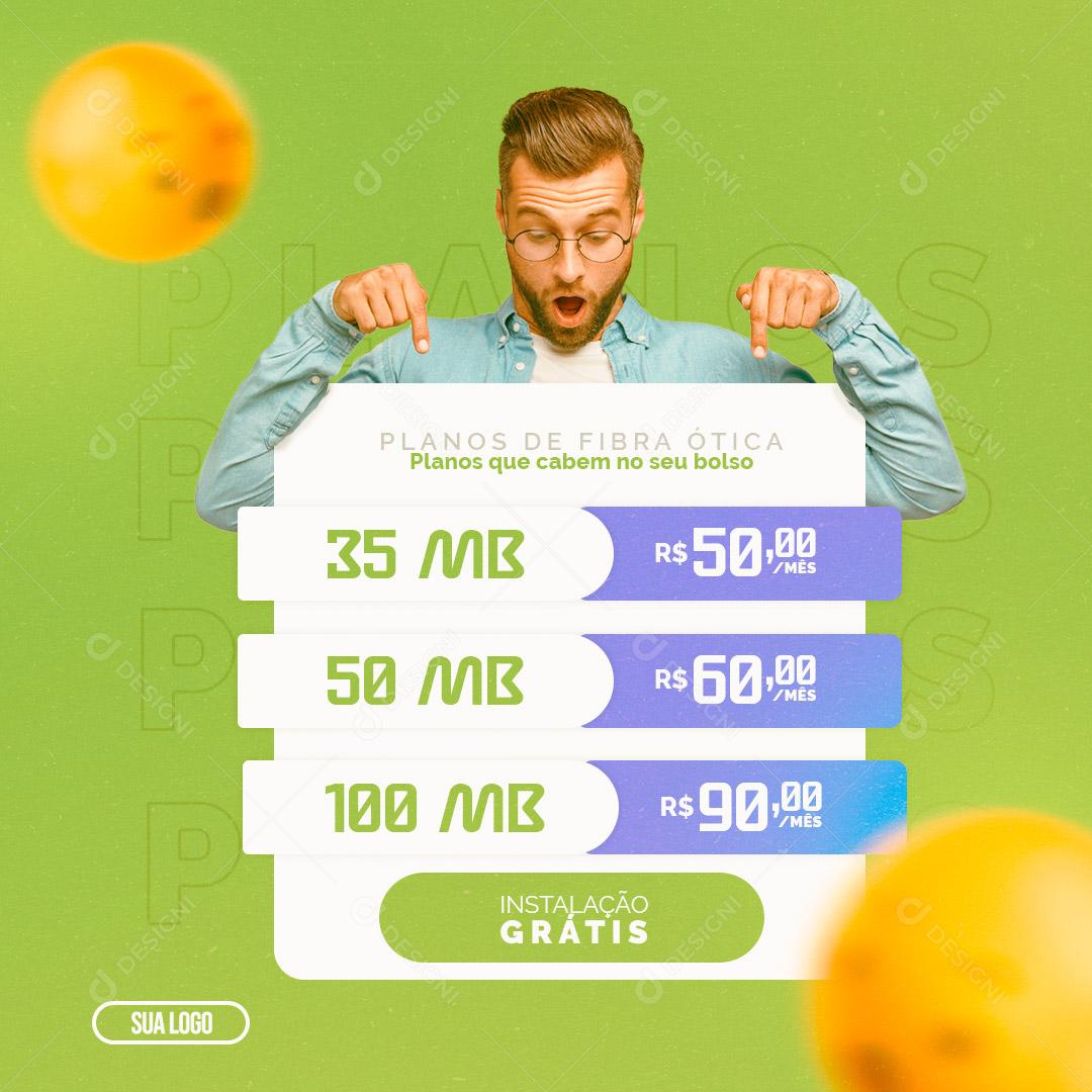 Provedor de Internet Instalação Grátis Social Media PSD Editável