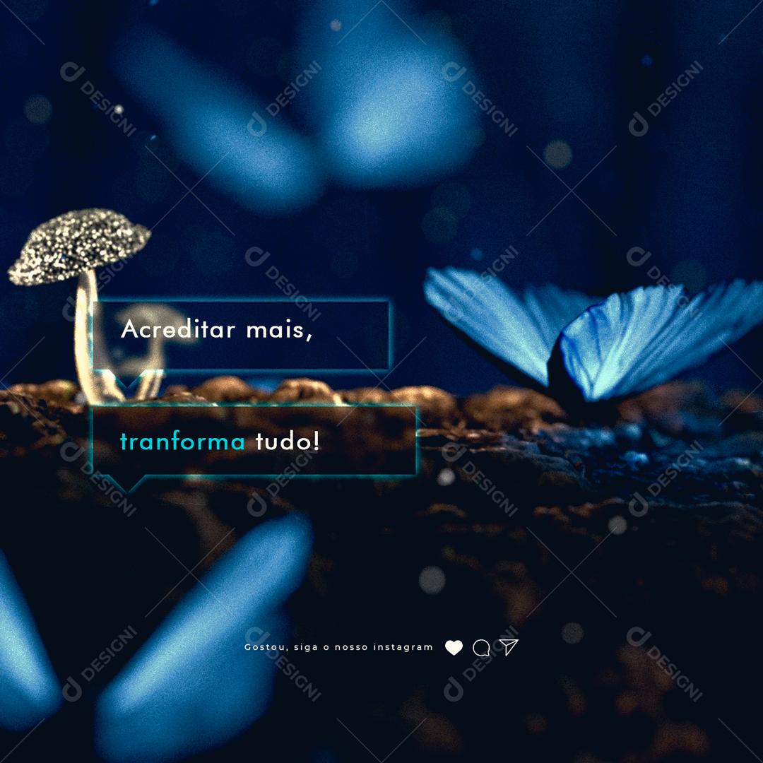 Social Media Motivacional Transforma Tudo PSD Editável
