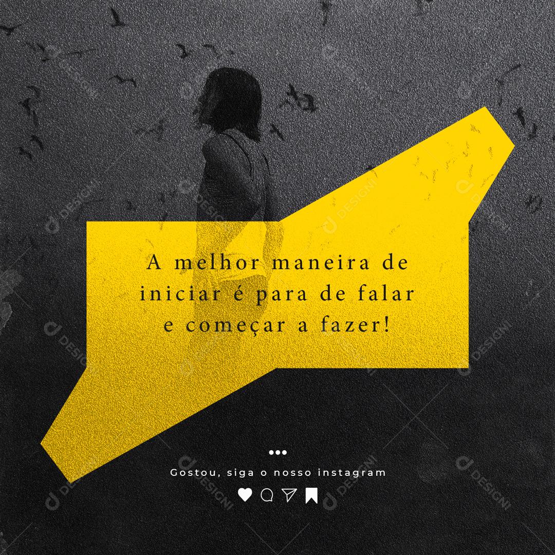 Social Media Motivacional A Melhor Maneira de Iniciar PSD Editável