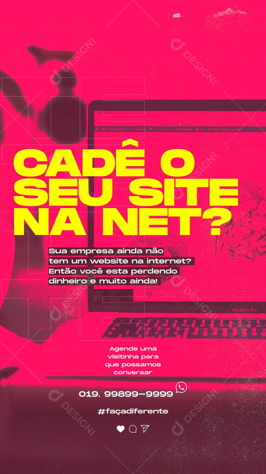 Social Media Story Cadê o Seu Site na Net Agências PSD Editável