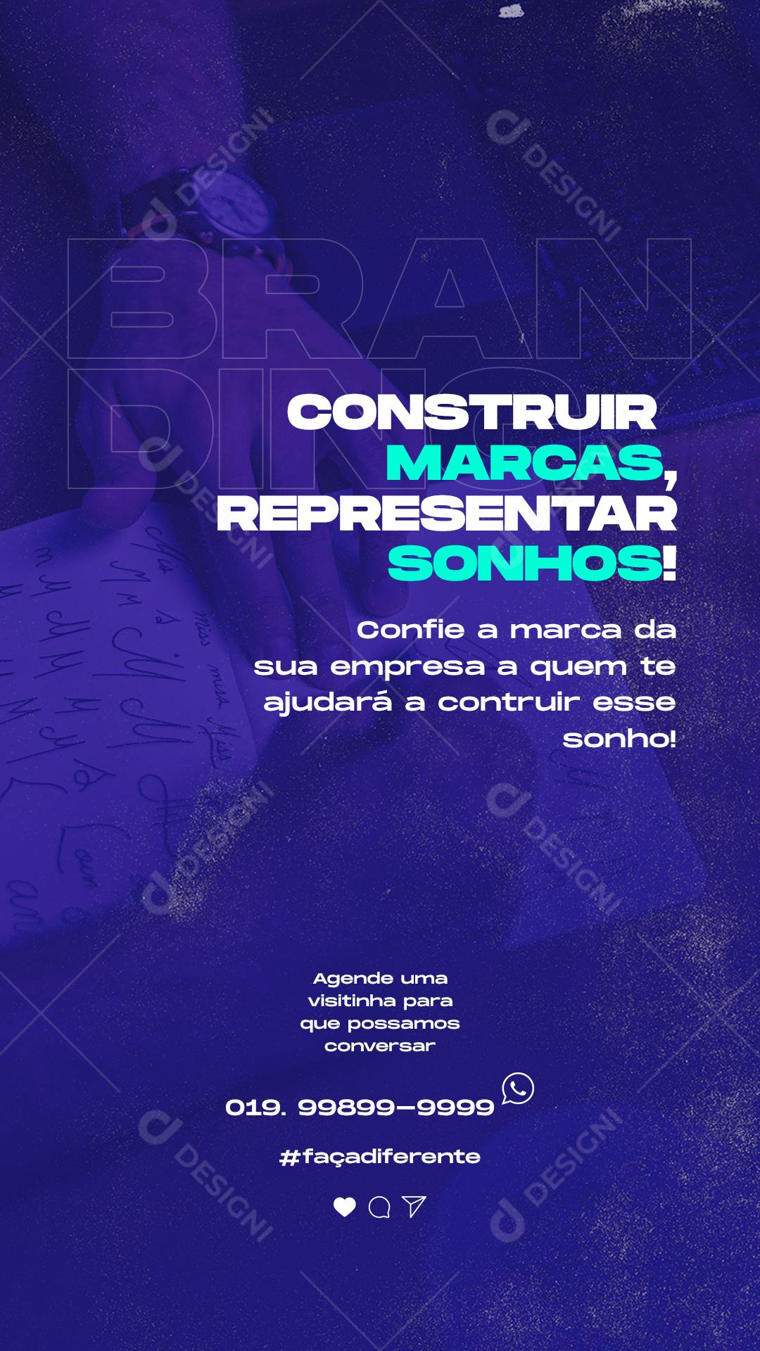 Social Media Story Marketing Construir Marcas Representar PSD Editável