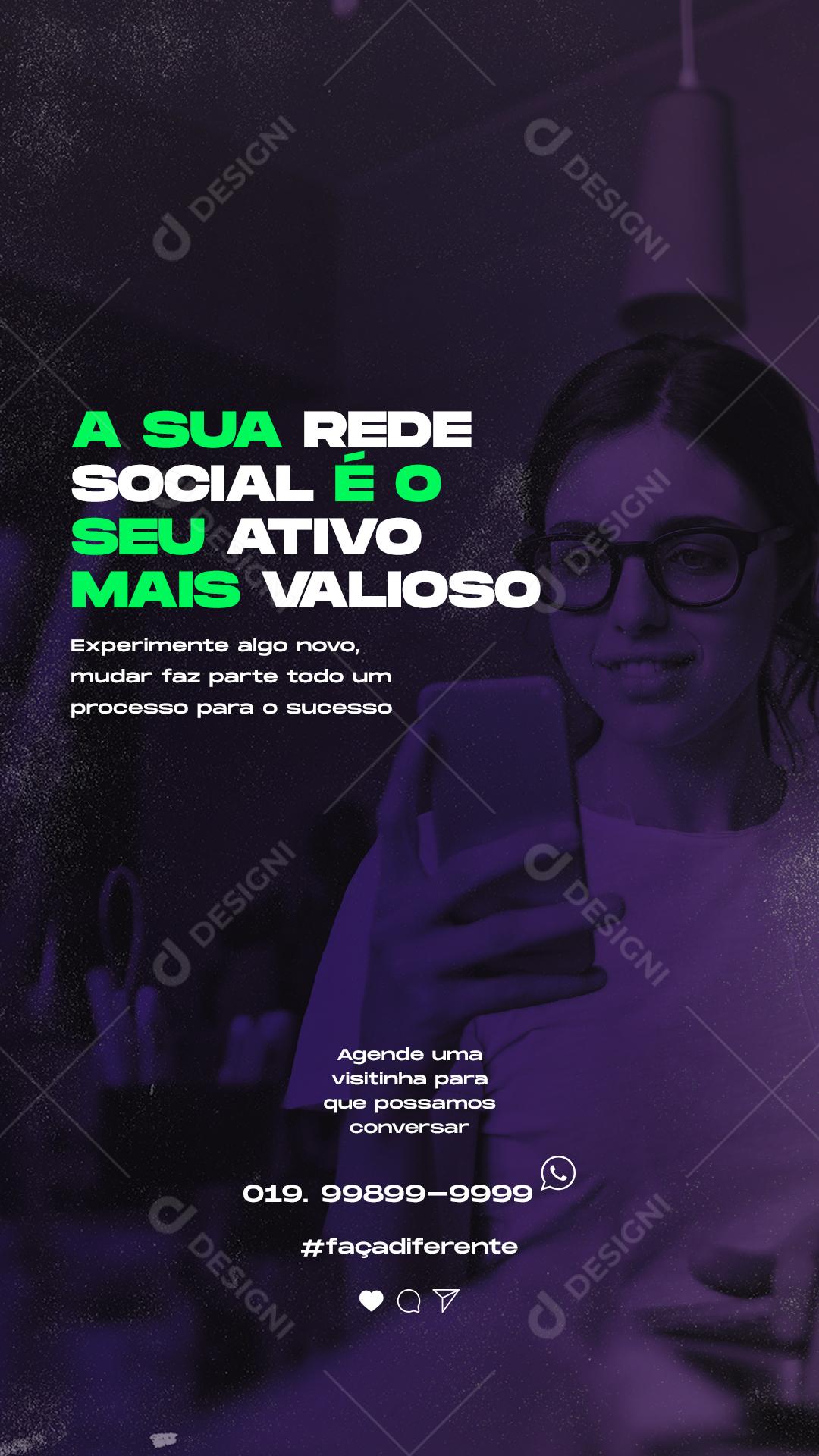 Social Media Story Marketing A Sua Rede Social PSD Editável