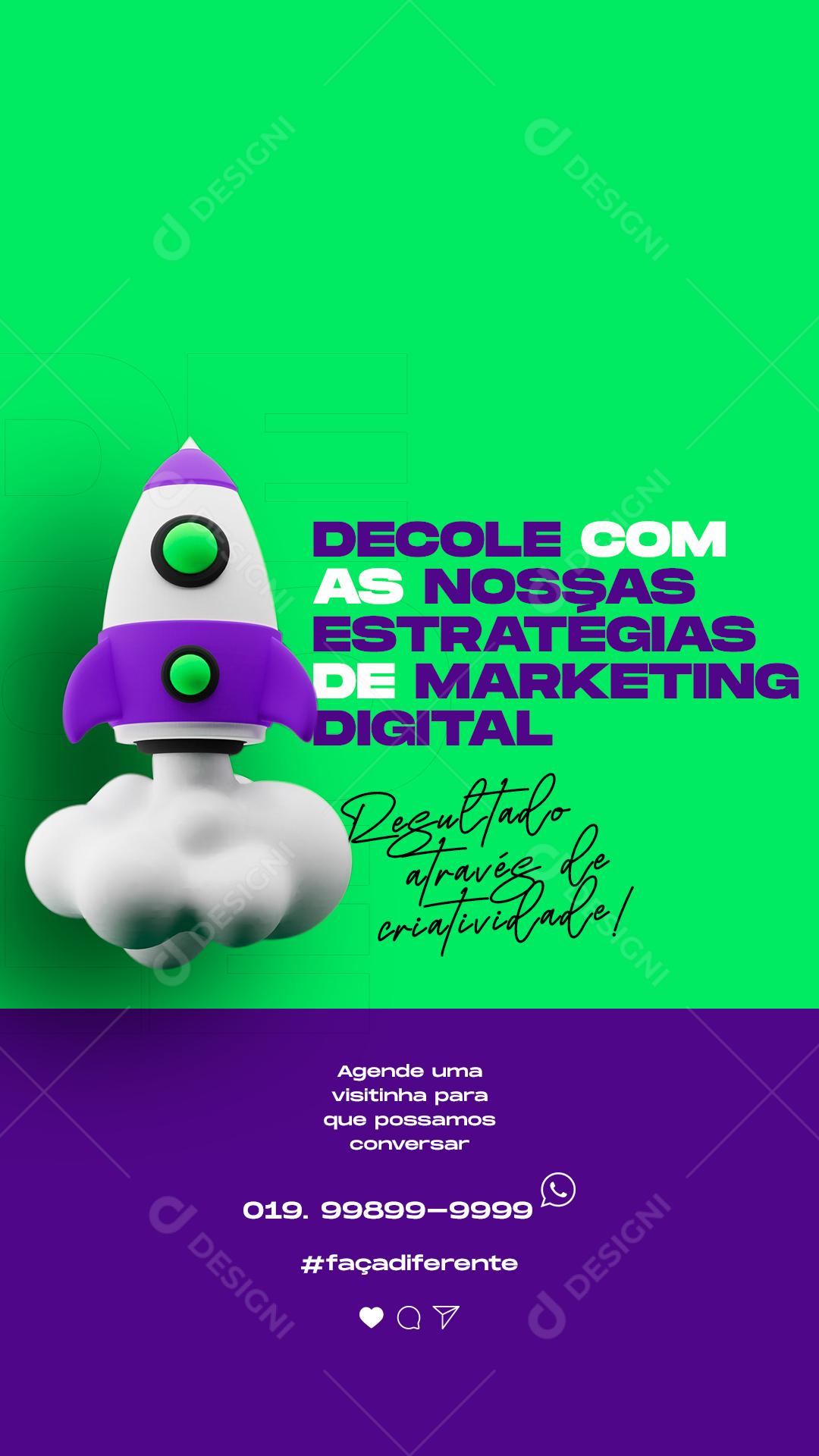 Social Media Marketing Decole Com as Nossas Estratégias PSD Editável