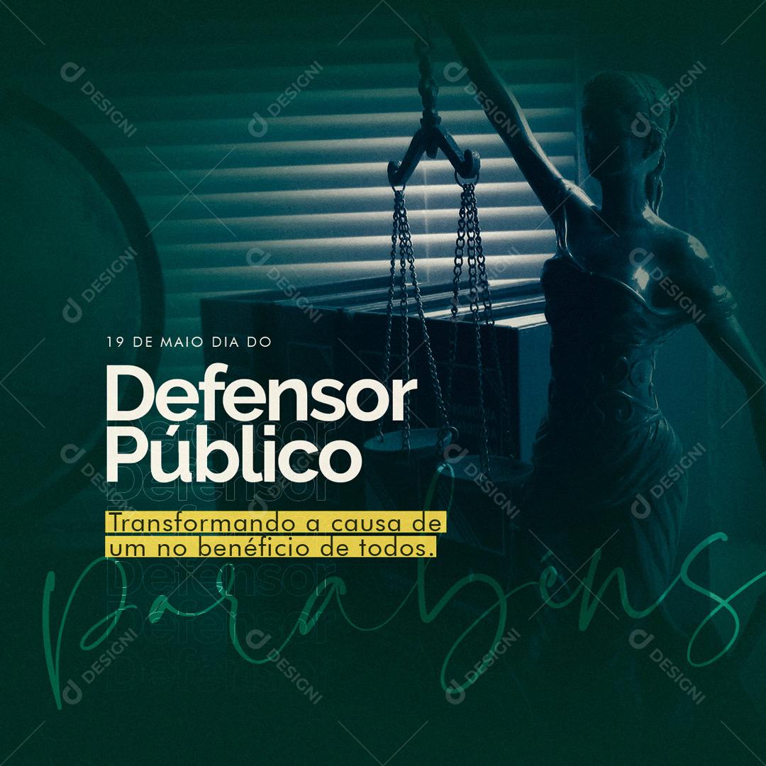 Social Media Transformando a causa de um no benéficio de Todos Dia do Defensor Público PSD Editável