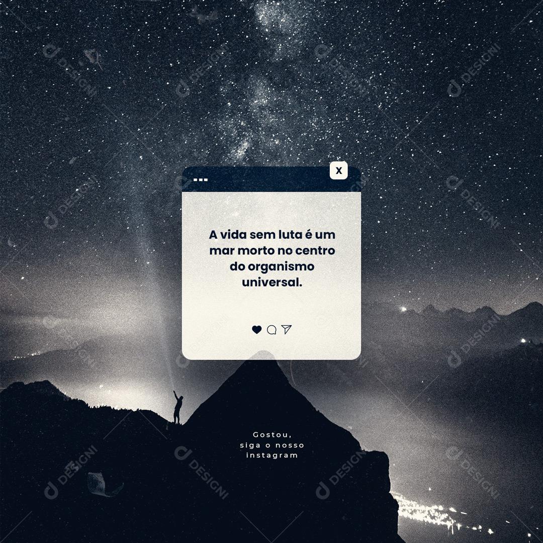 Social Media A Vida sem Luta é um Mar Morto Frase Motivacional PSD Editável