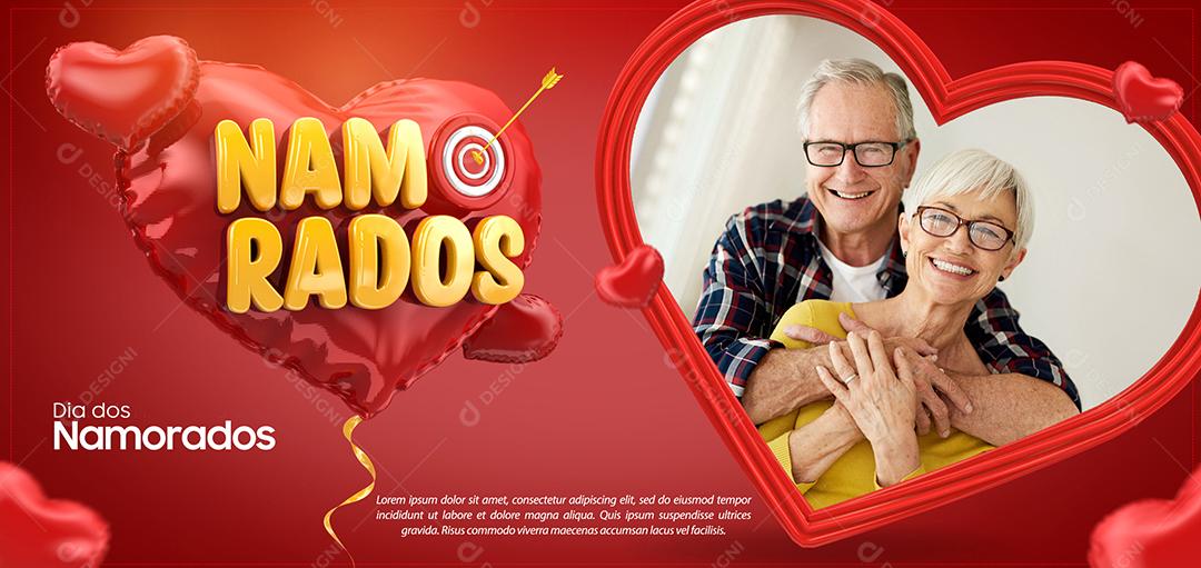 Social Media Banner Dia Dos Namorados datas comemorativa 12 de Junho PSD Editável